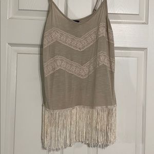 Bohemian AE fringe tank top
